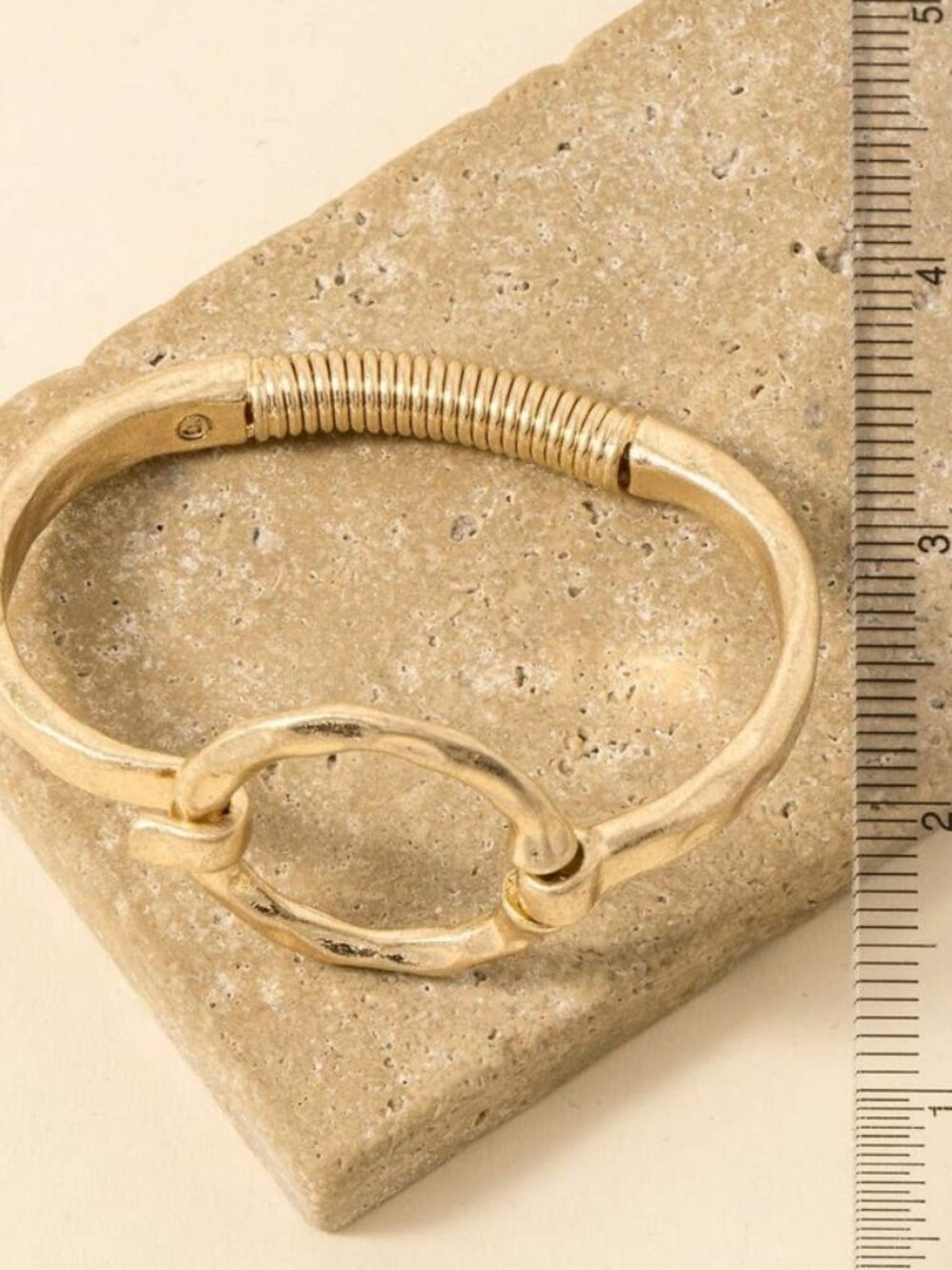 Hammered Circle Bangle Bracelet - Picture 3 of 3